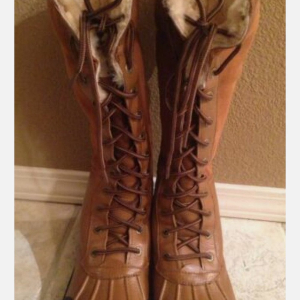 ! UGG TALL ADIRONDACK BROWN WATERPROOF SHEEPWOOL BOOTS, US 6/ EU 37